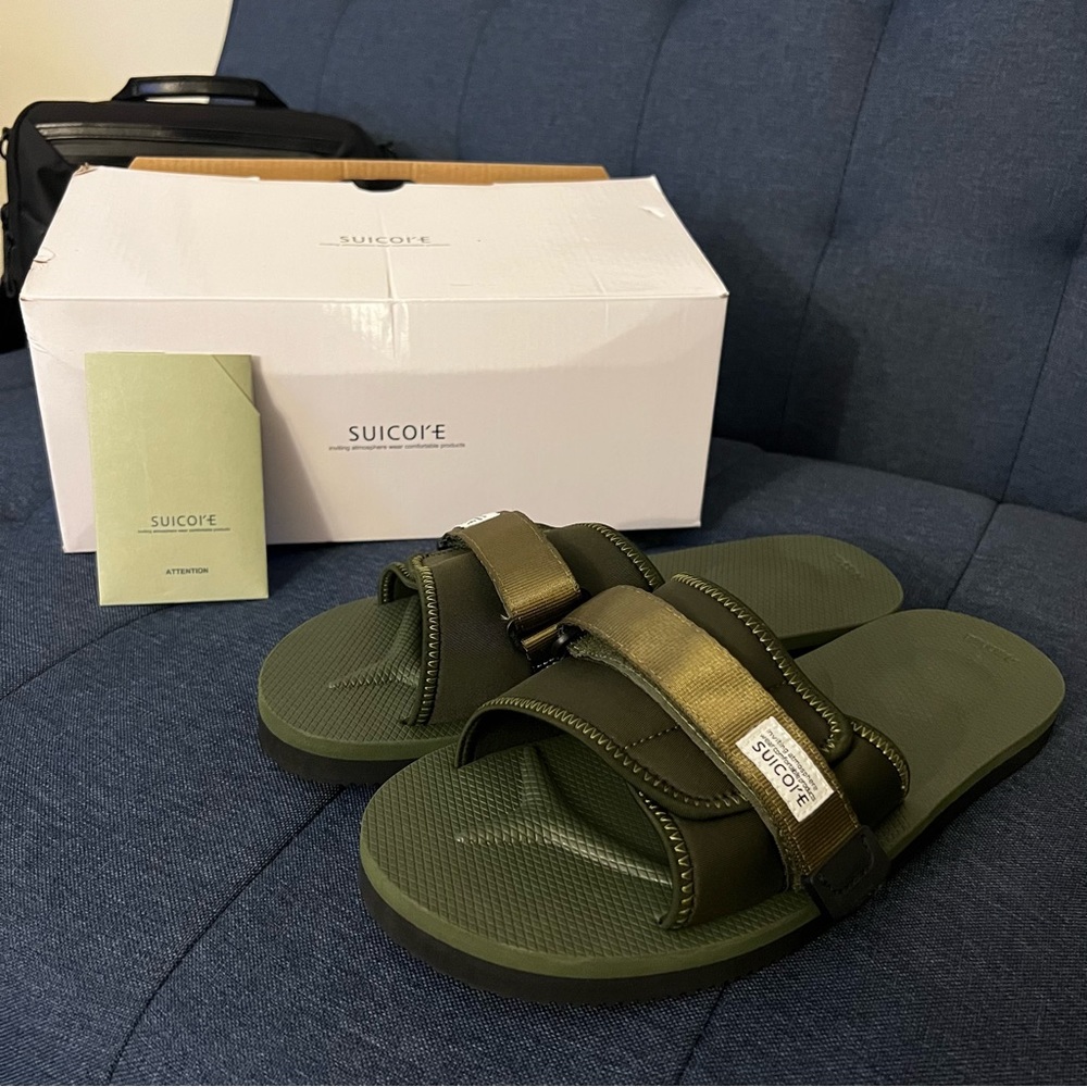 Suicoke Padri Slides / Sandals in Olive